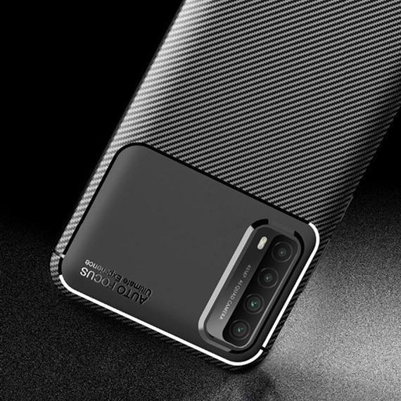 Huawei P Smart 2021 Kılıf CaseUp Fiber Design Siyah 4
